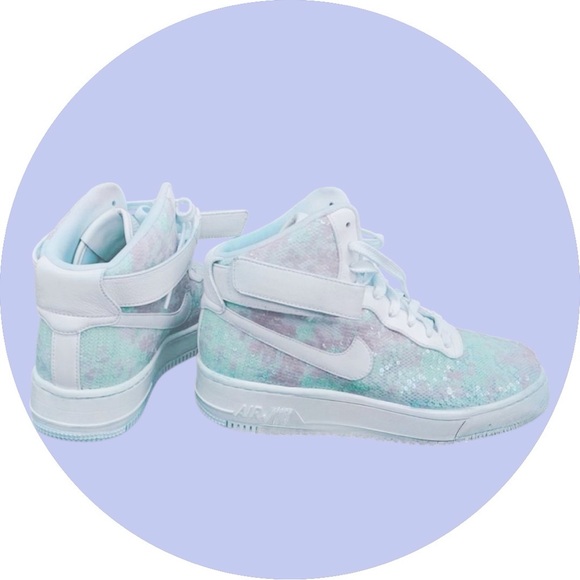 🤩 NIKE Air Force 1 Upstep Hi LX 'Sequin Fabric’ 9.5 US Women’s- LIMITED EDITION🤩 - Picture 4 of 13